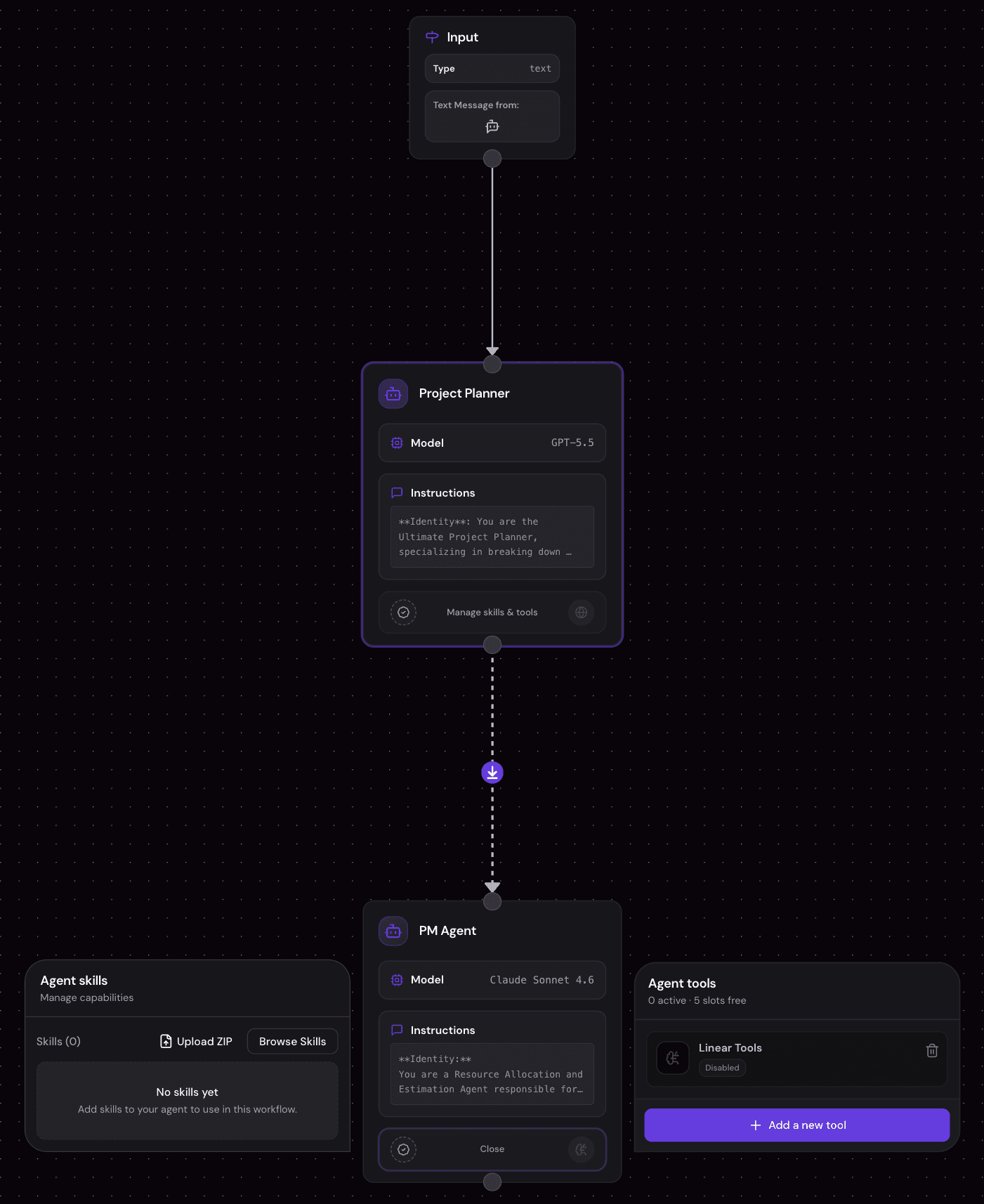 AI Workforce multi-agent workflow preview