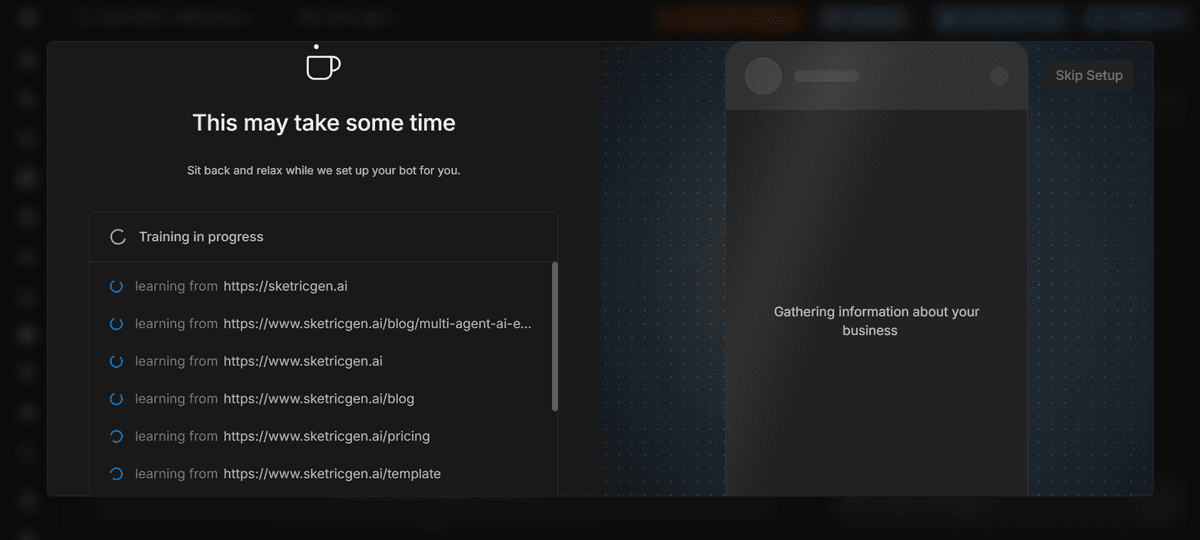 Botpress workflow screenshot