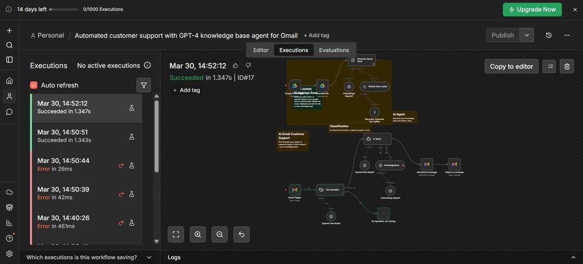n8n workflow screenshot