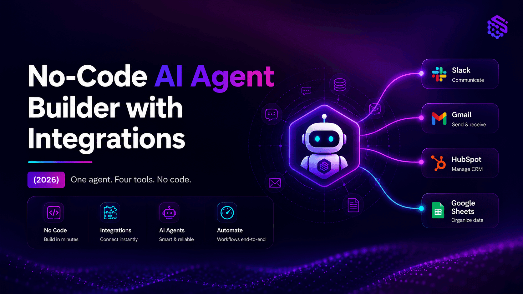 No-Code AI Agent Builder with Integrations: Connecting Slack, Gmail, HubSpot & MCP (2026)