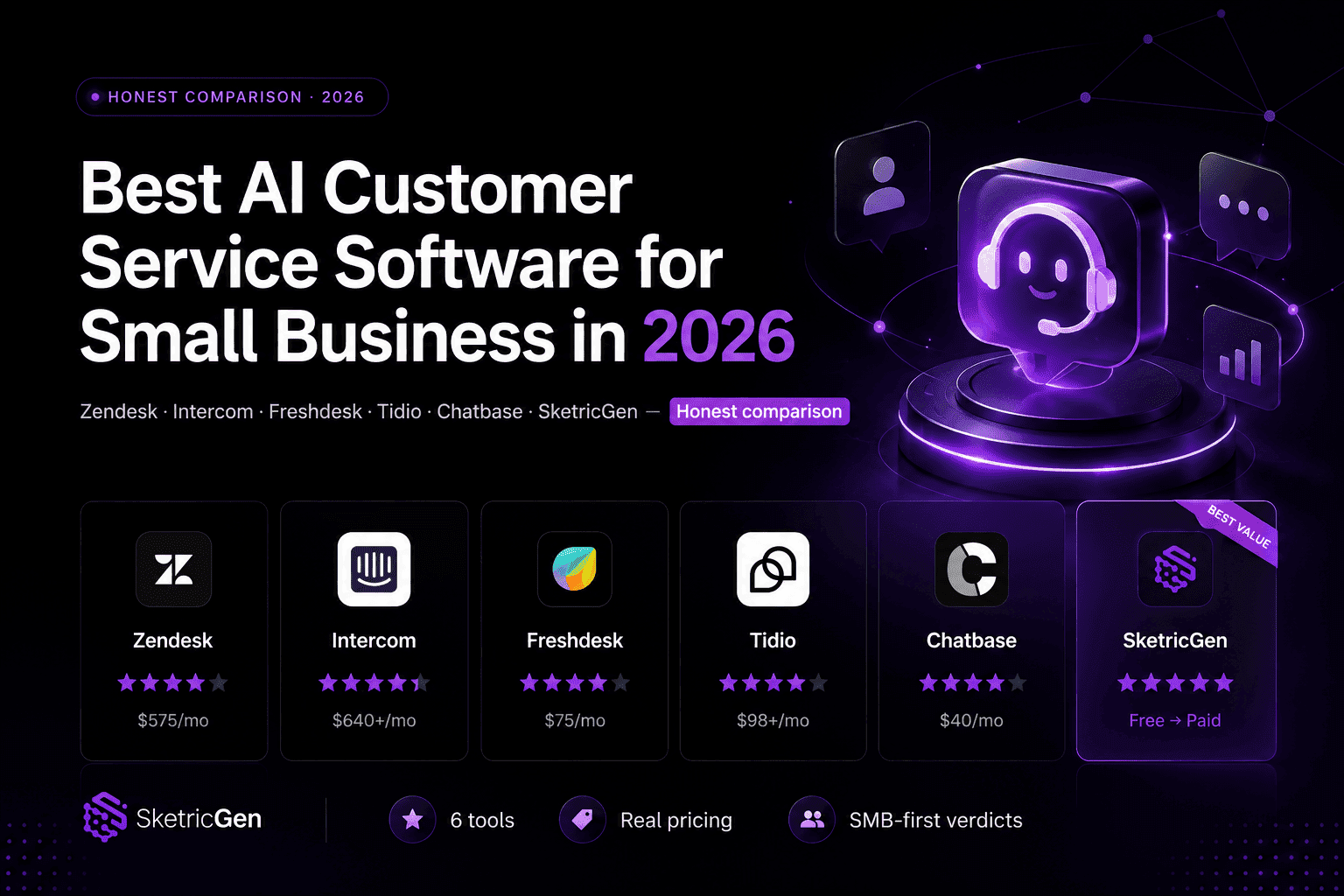 Best AI Customer Service Software for Small Business in 2026 (Honest Comparison: Zendesk, Intercom and Cheaper Alternatives)