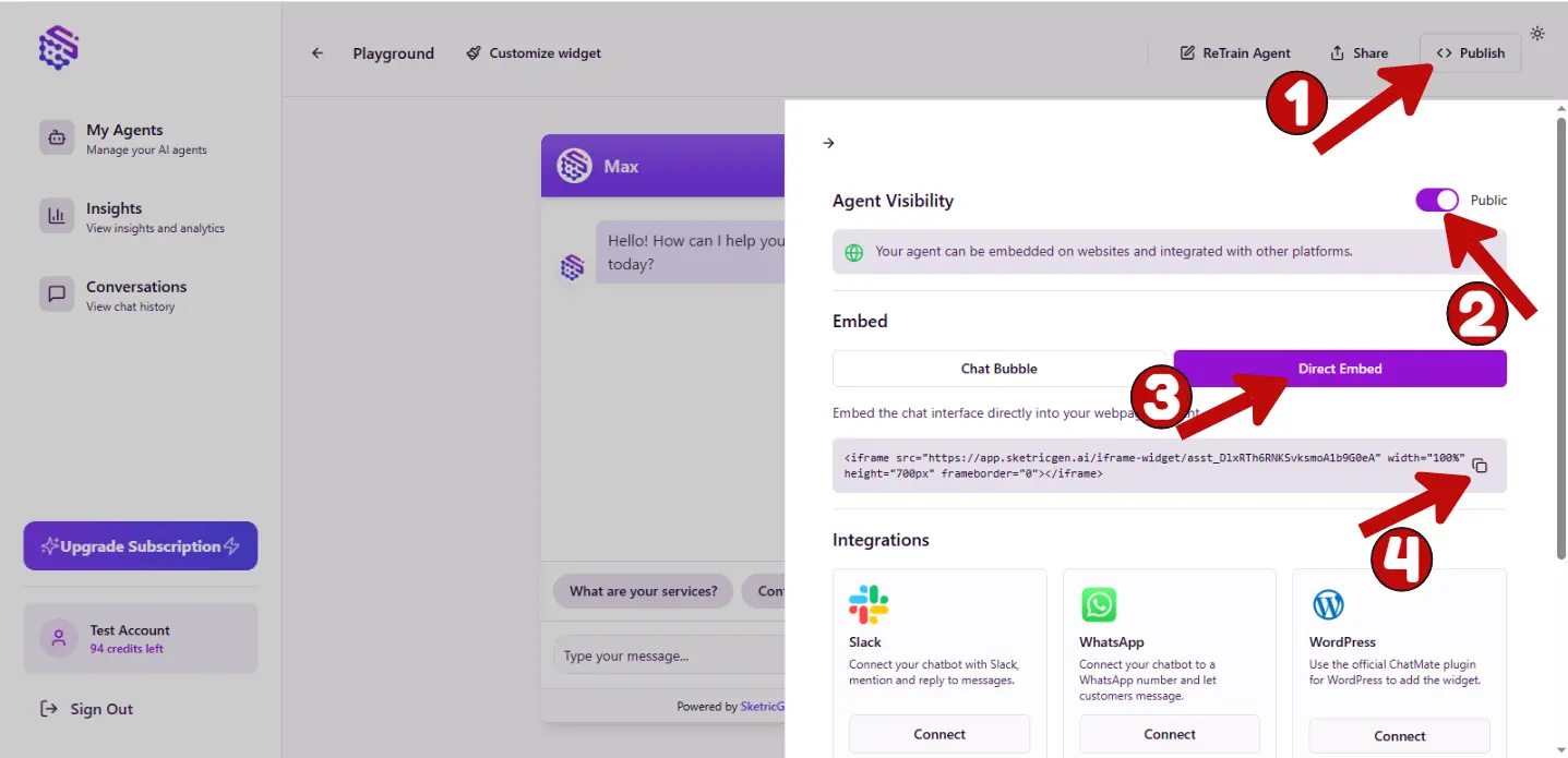 Step 2 - Copy the Embedded Code