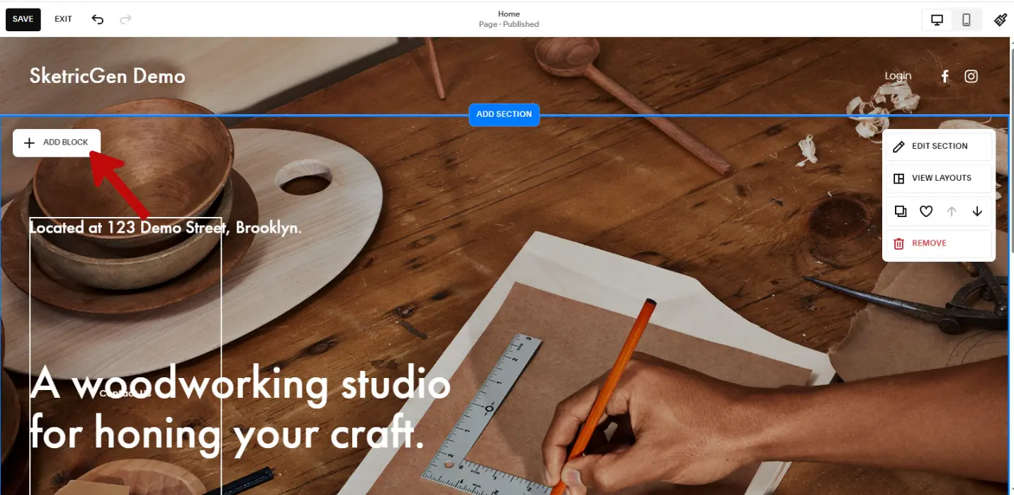 Step 3.3 Click Add Block