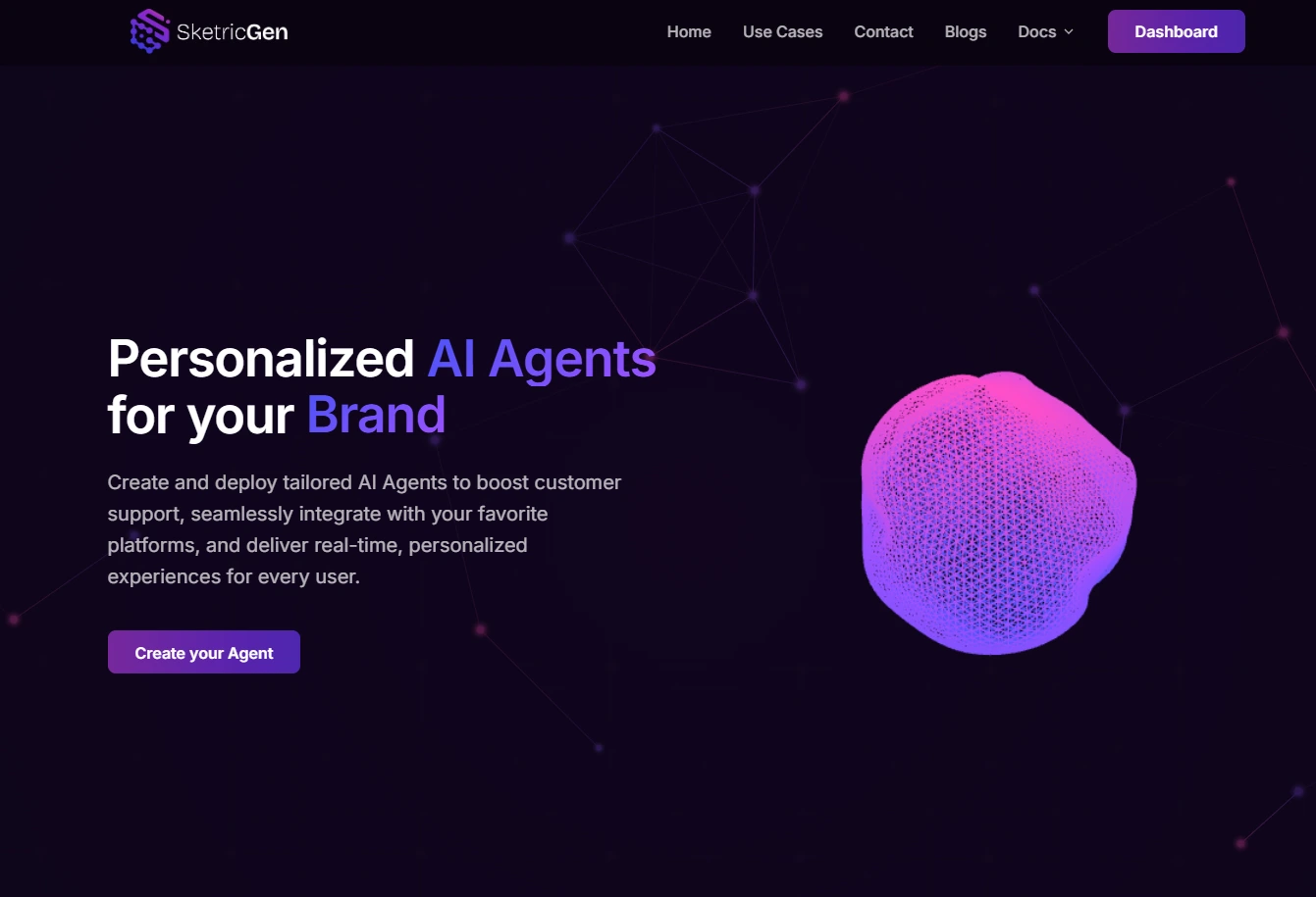 SketricGen Landing Page